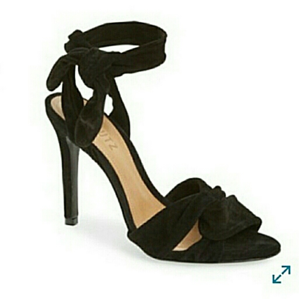 SCHUTZ BLACK REAL SUEDE SANDALS